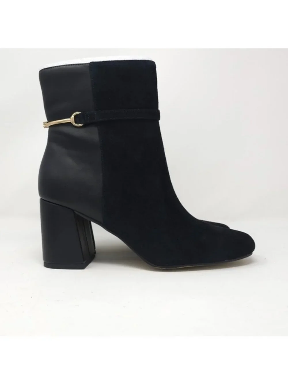 Bella Vita Black Suede & Leather Ankle Heeled Boots 7.5M
